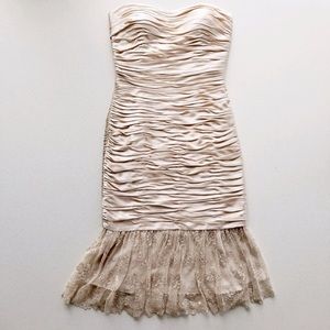 Cache Luxe silk strapless knee length dress